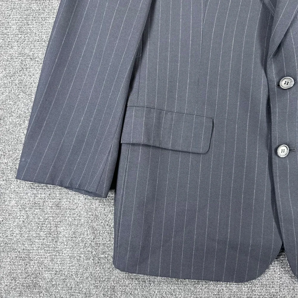 Brooks Brothers Blazer Mens 44R 44 Regular Navy‎ Blue Pinstripe Wool Brooksease